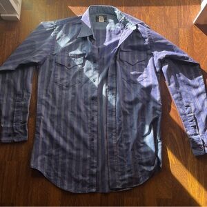 Blue and white stripped button up long sleeve.